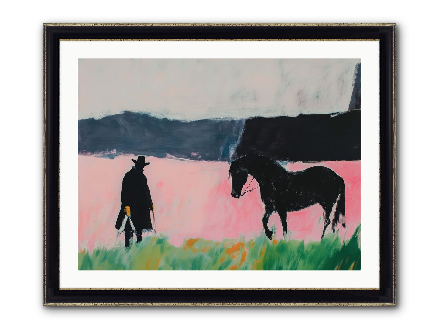 Lonesome Dove Crossing No.1 Framed Print - Black & Gold 32x24