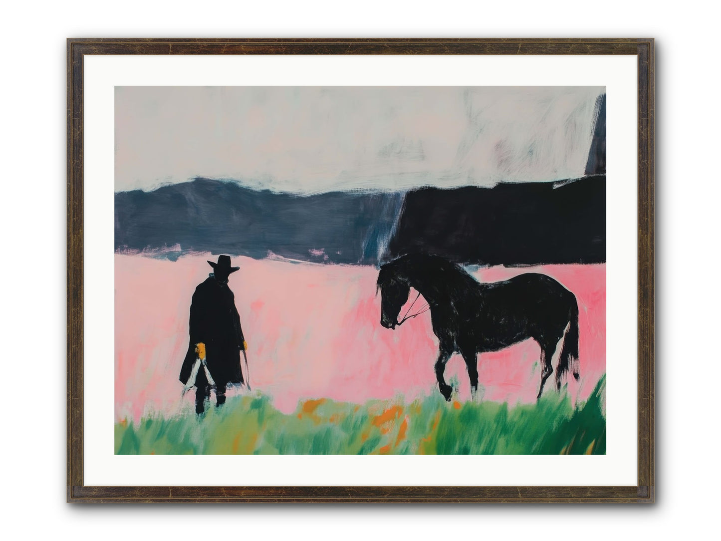 Lonesome Dove Crossing No.1 Framed Print - Slimwoods Black/Gold 32x24
