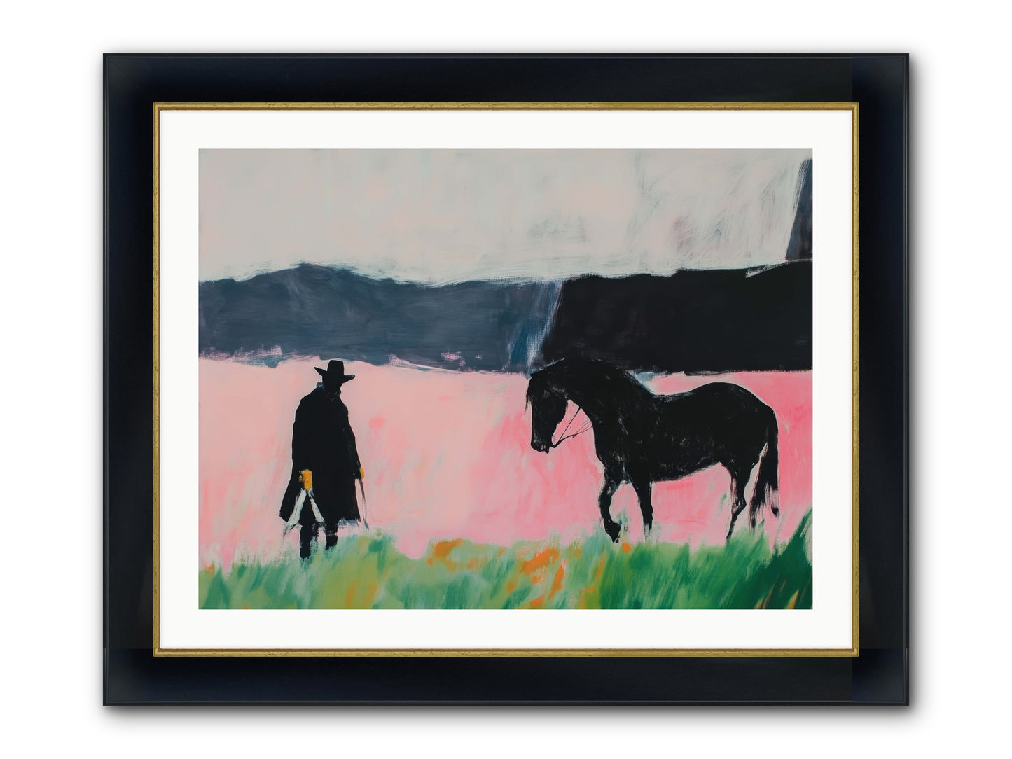 Lonesome Dove Crossing No.1 Framed Print - Wide Black w/Gold 32x24