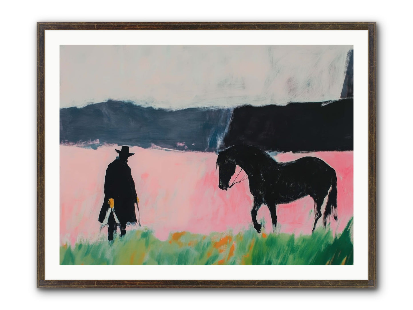 Lonesome Dove Crossing No.1 Framed Print - Slimwoods Black/Gold 40x30