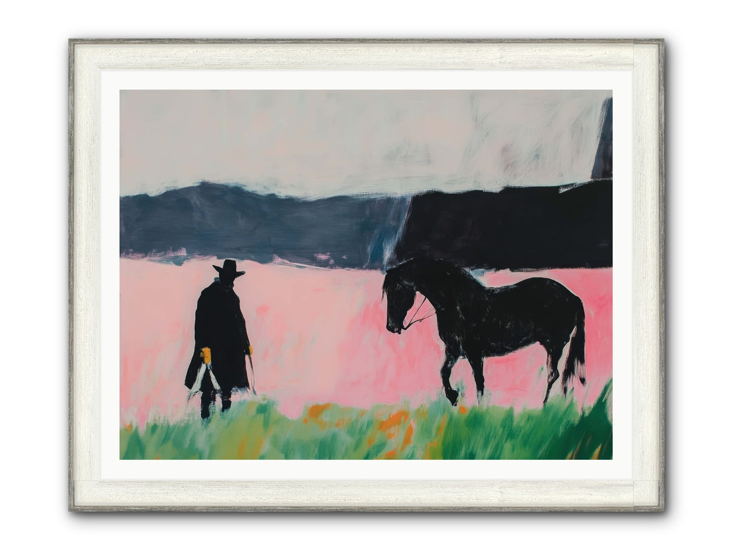 Lonesome Dove Crossing No.1 Framed Print - Driftwood White 48x36