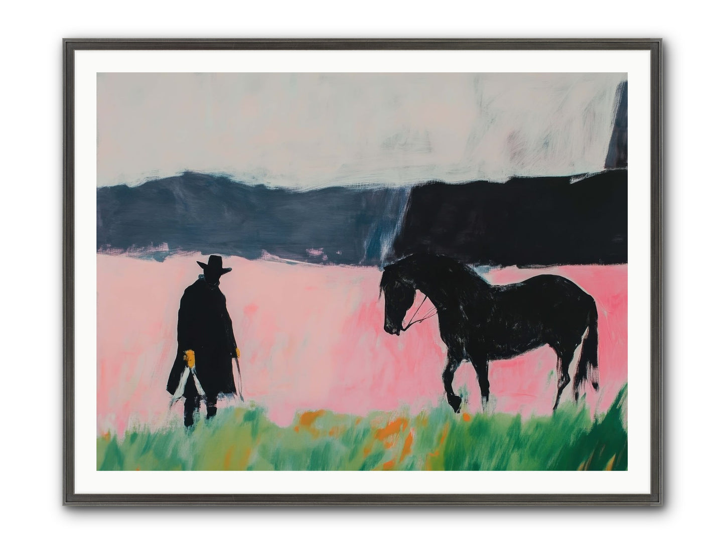 Lonesome Dove Crossing No.1 Framed Print - Slimwoods Black/Silver 48x36