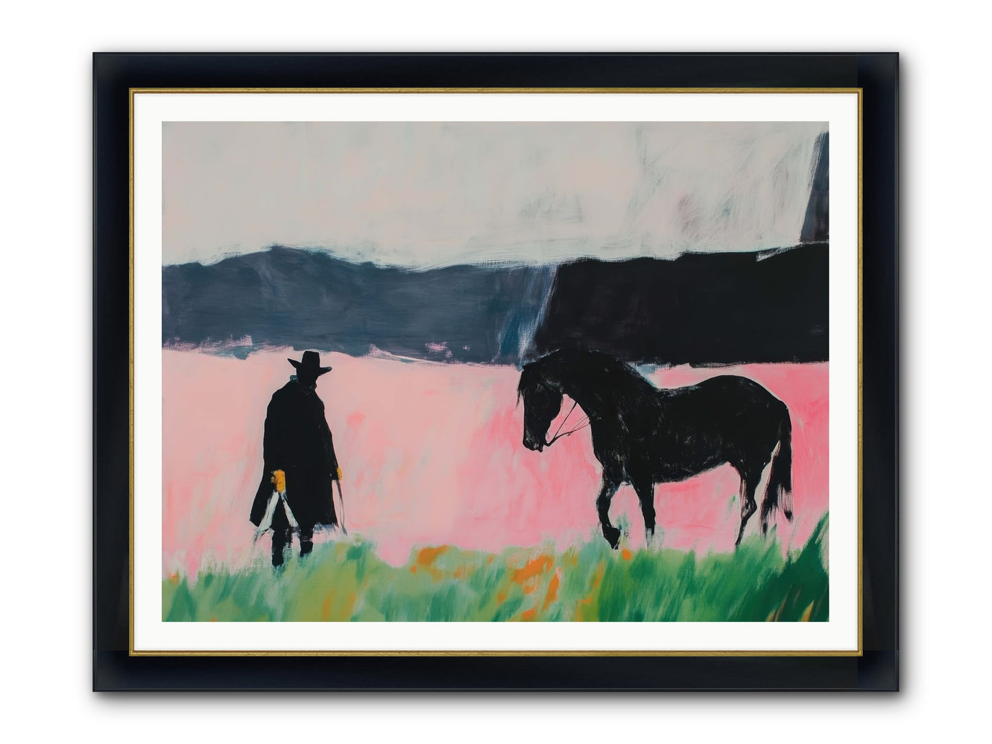 Lonesome Dove Crossing No.1 Framed Print - Wide Black w/Gold 48x36