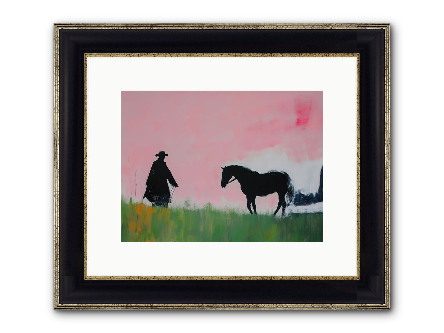 Lonesome Dove Crossing No.2 Framed Print - Black & Gold 12x9