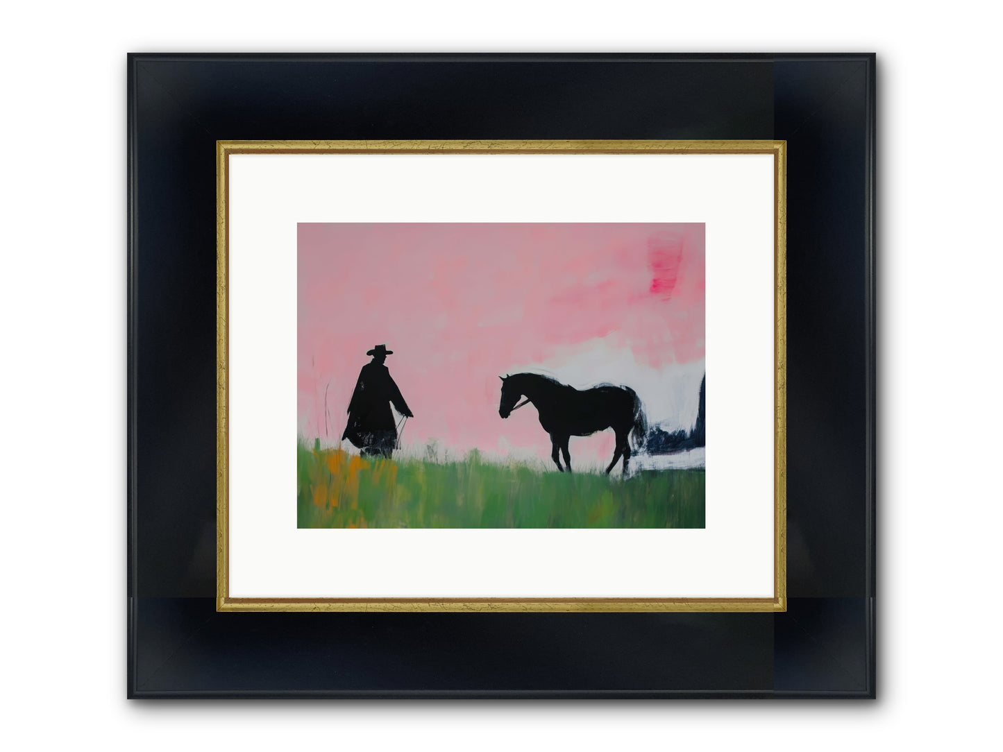 Lonesome Dove Crossing No.2 Framed Print - Wide Black w/Gold 12x9