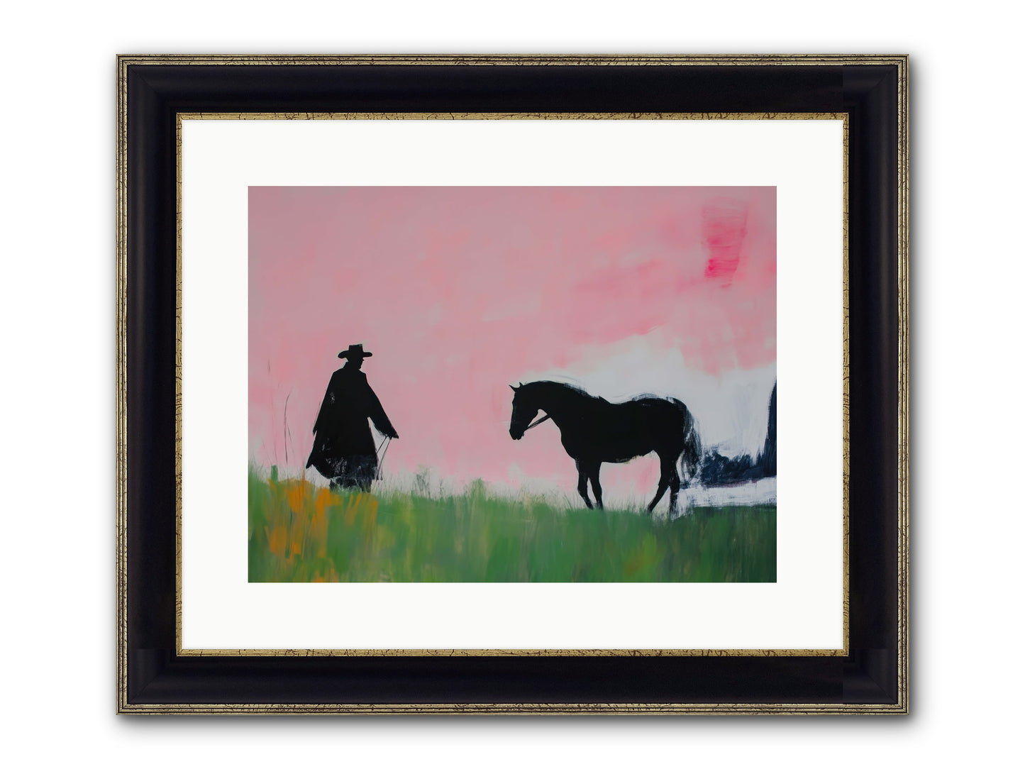 Lonesome Dove Crossing No.2 Framed Print - Black & Gold 16x12