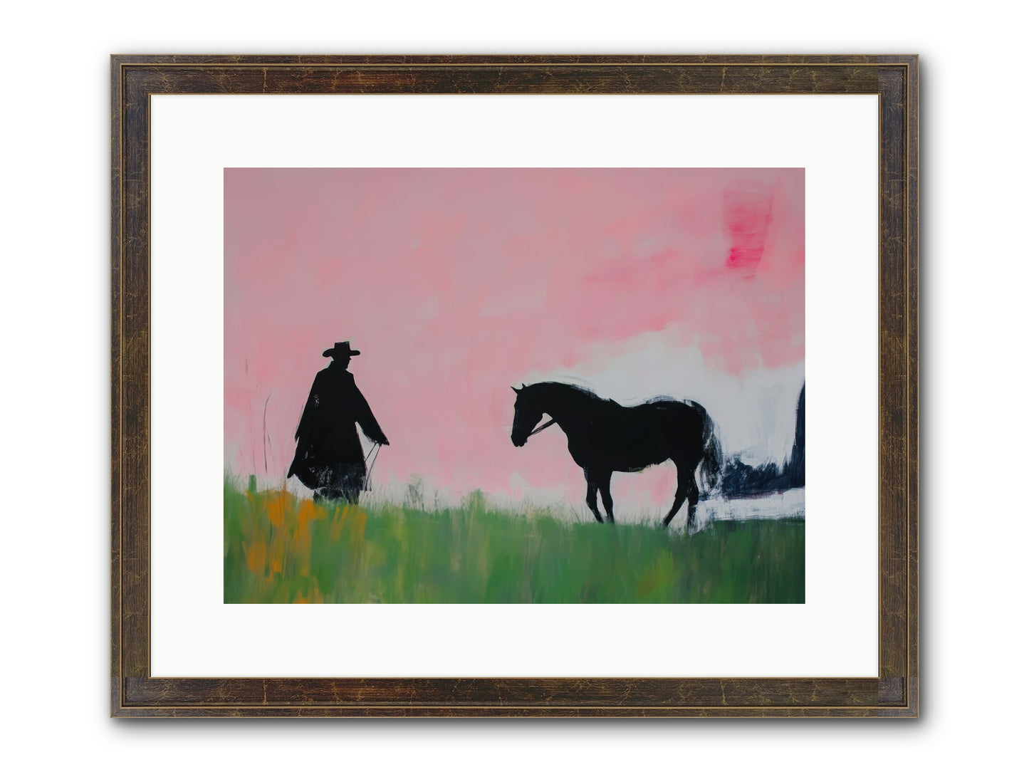 Lonesome Dove Crossing No.2 Framed Print - Slimwoods Black/Gold 16x12