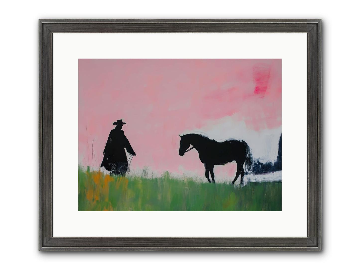 Lonesome Dove Crossing No.2 Framed Print - Slimwoods Black/Silver 16x12