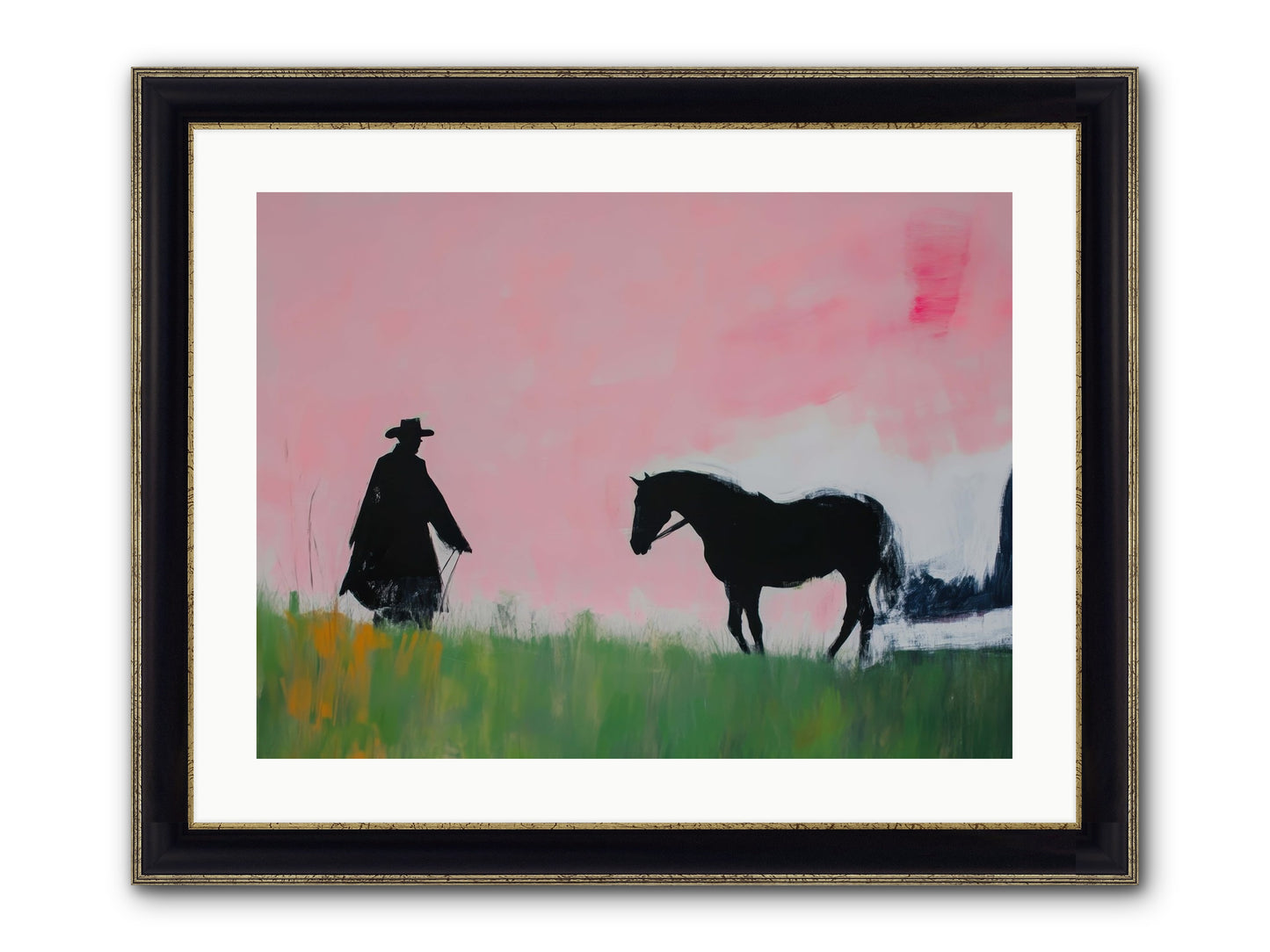 Lonesome Dove Crossing No.2 Framed Print - Black & Gold 24x18
