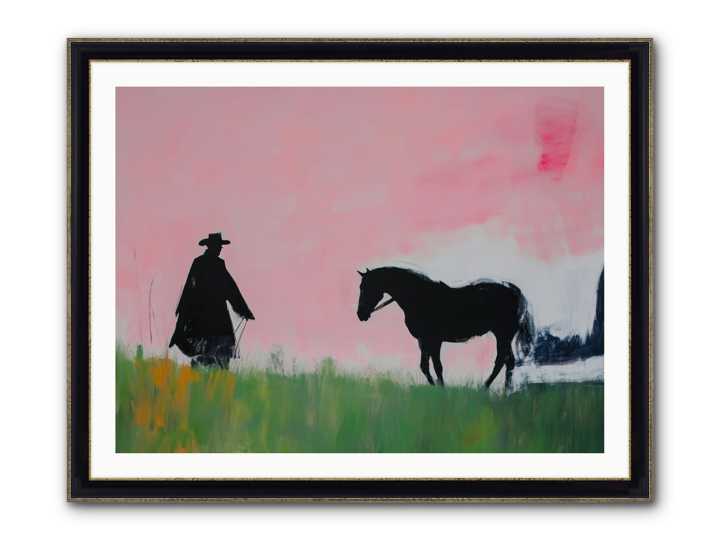Lonesome Dove Crossing No.2 Framed Print - Black & Gold 40x30