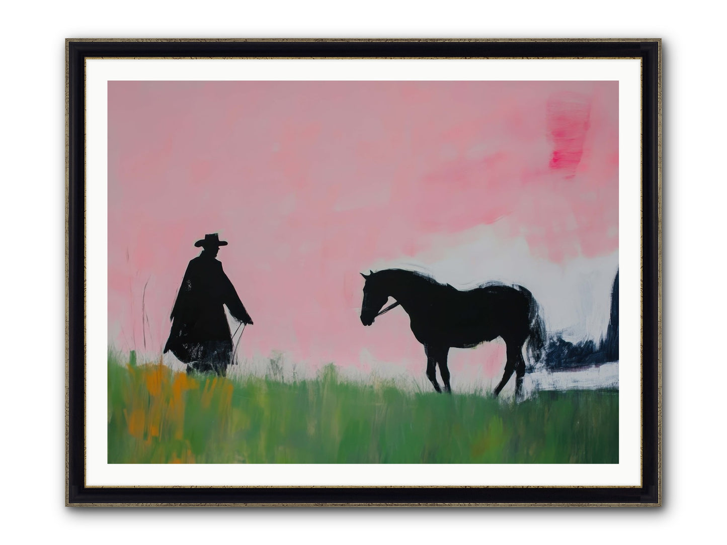 Lonesome Dove Crossing No.2 Framed Print - Black & Gold 48x36
