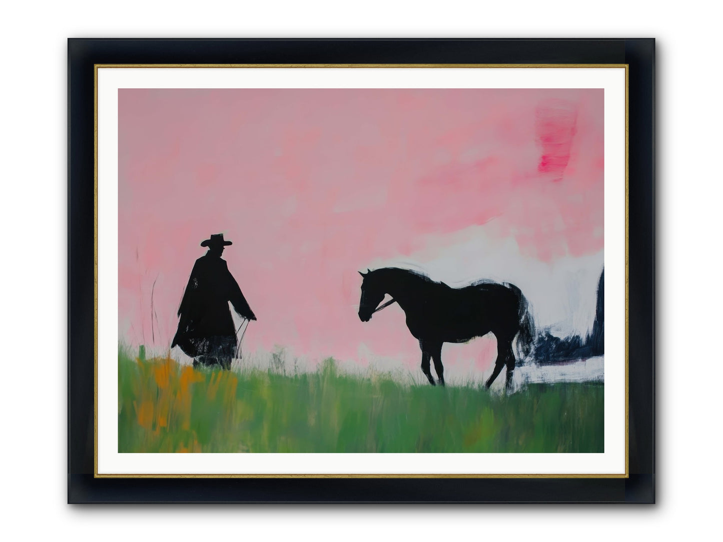 Lonesome Dove Crossing No.2 Framed Print - Wide Black w/Gold 48x36