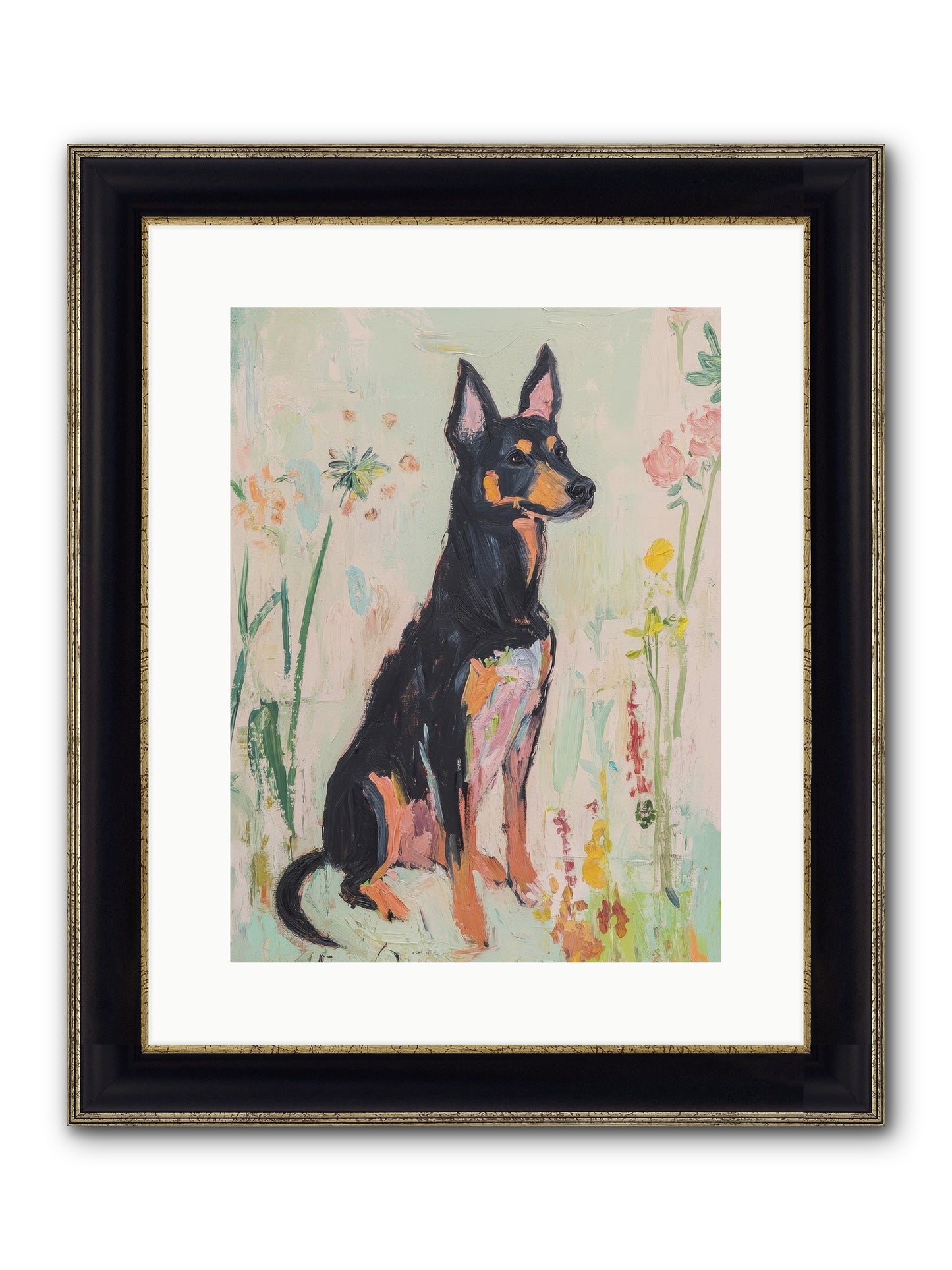Lord Biscuit Crumpington Framed Print - Black & Gold 12x16