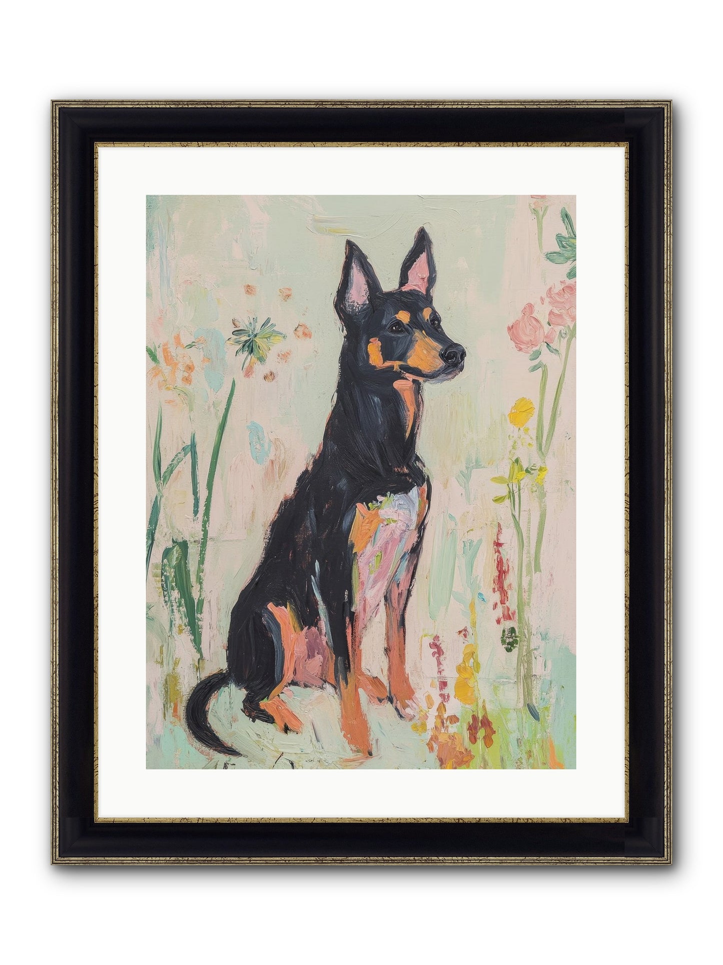 Lord Biscuit Crumpington Framed Print - Black & Gold 18x24