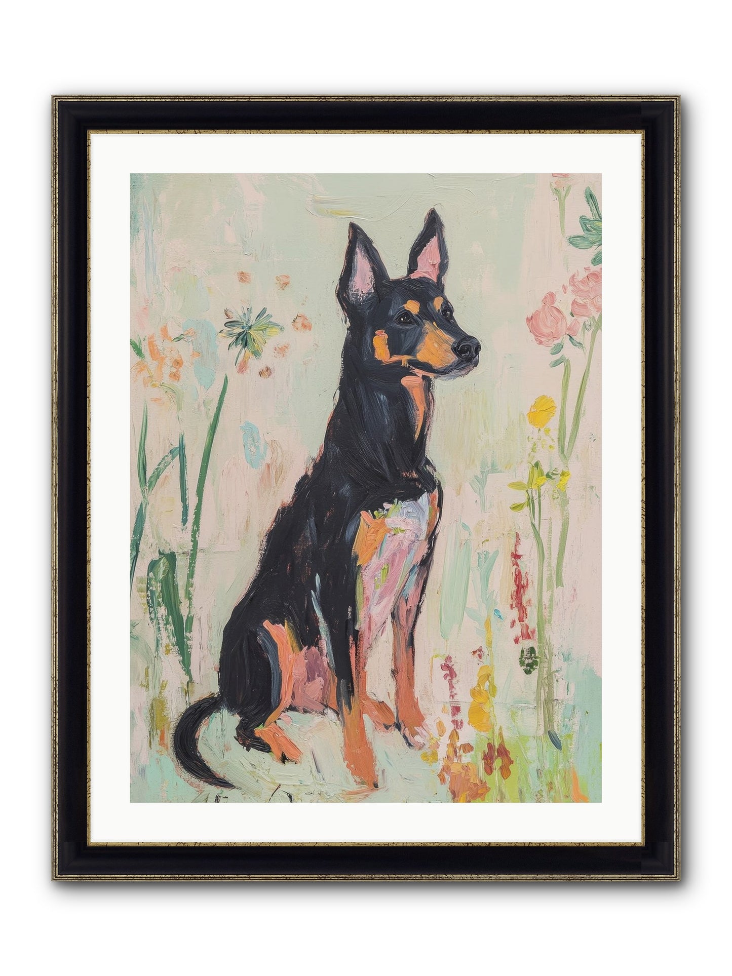 Lord Biscuit Crumpington Framed Print - Black & Gold 24x32