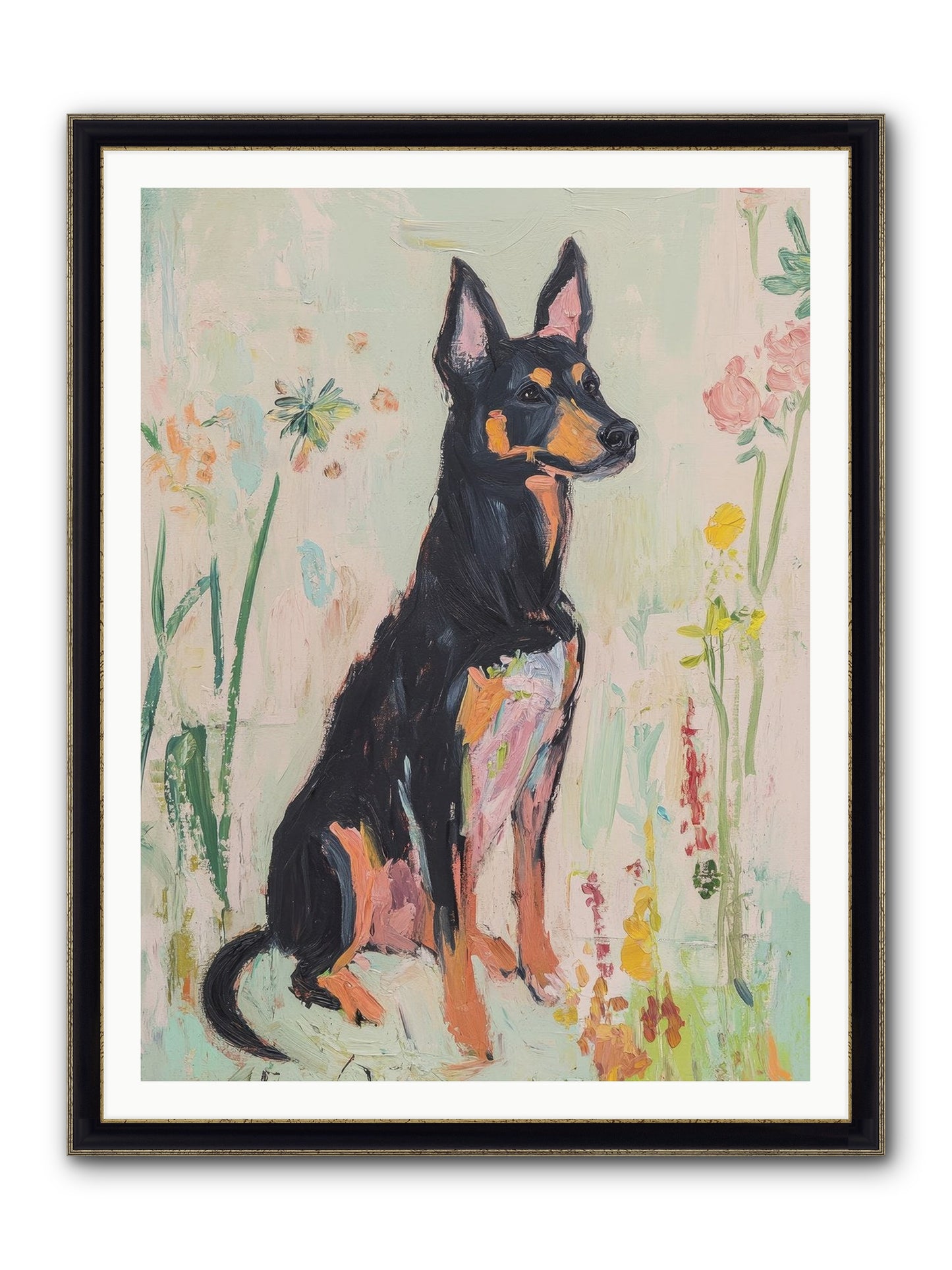 Lord Biscuit Crumpington Framed Print - Black & Gold 36x48