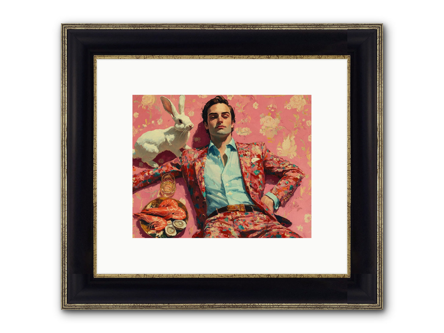 Lord Of Lazy Pleasures Framed Print - Black & Gold 10x8