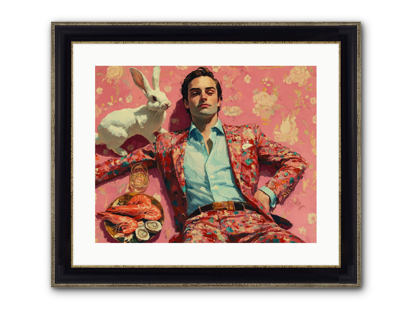 Lord Of Lazy Pleasures Framed Print - Black & Gold 20x16