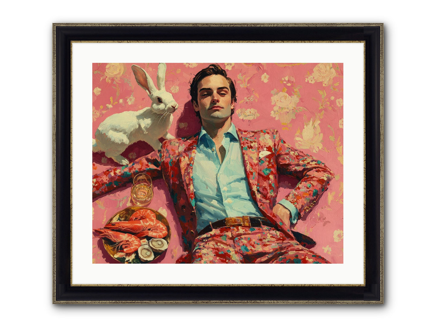 Lord Of Lazy Pleasures Framed Print - Black & Gold 25x20