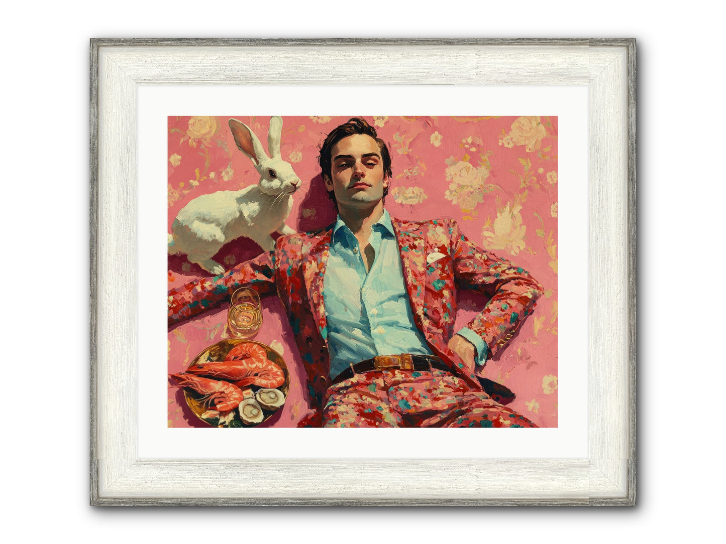 Lord Of Lazy Pleasures Framed Print - Driftwood White 25x20