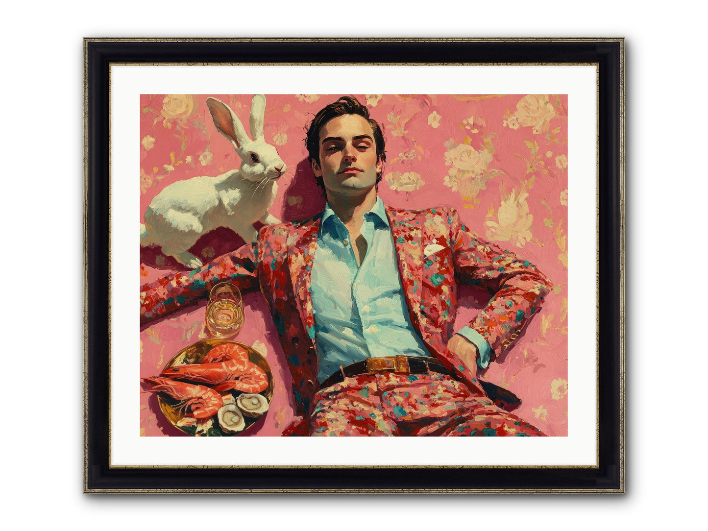 Lord Of Lazy Pleasures Framed Print - Black & Gold 30x24