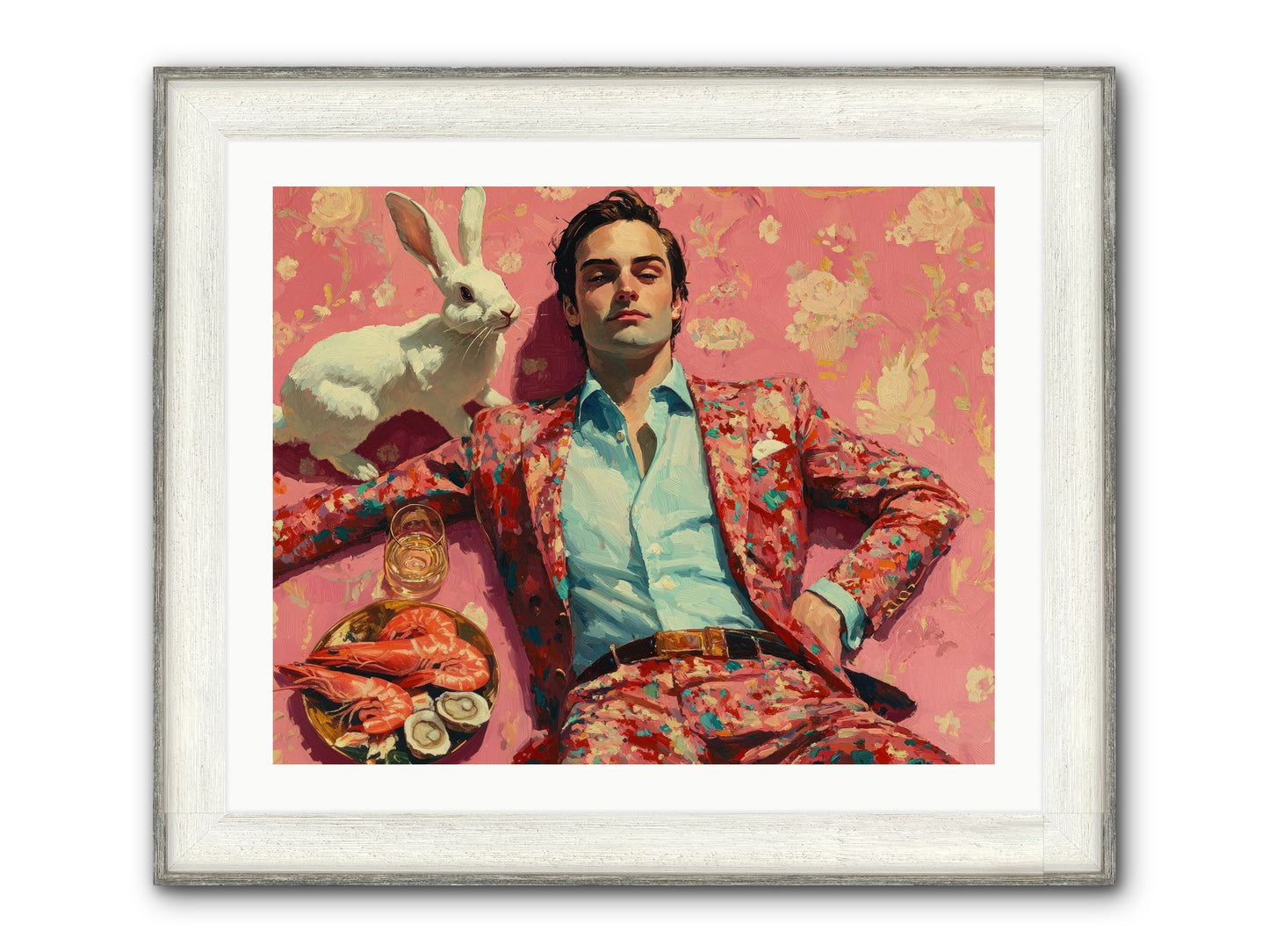 Lord Of Lazy Pleasures Framed Print - Driftwood White 30x24