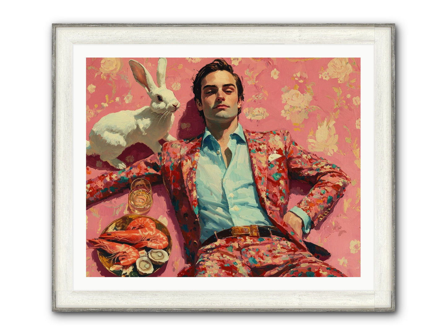 Lord Of Lazy Pleasures Framed Print - Driftwood White 40x32