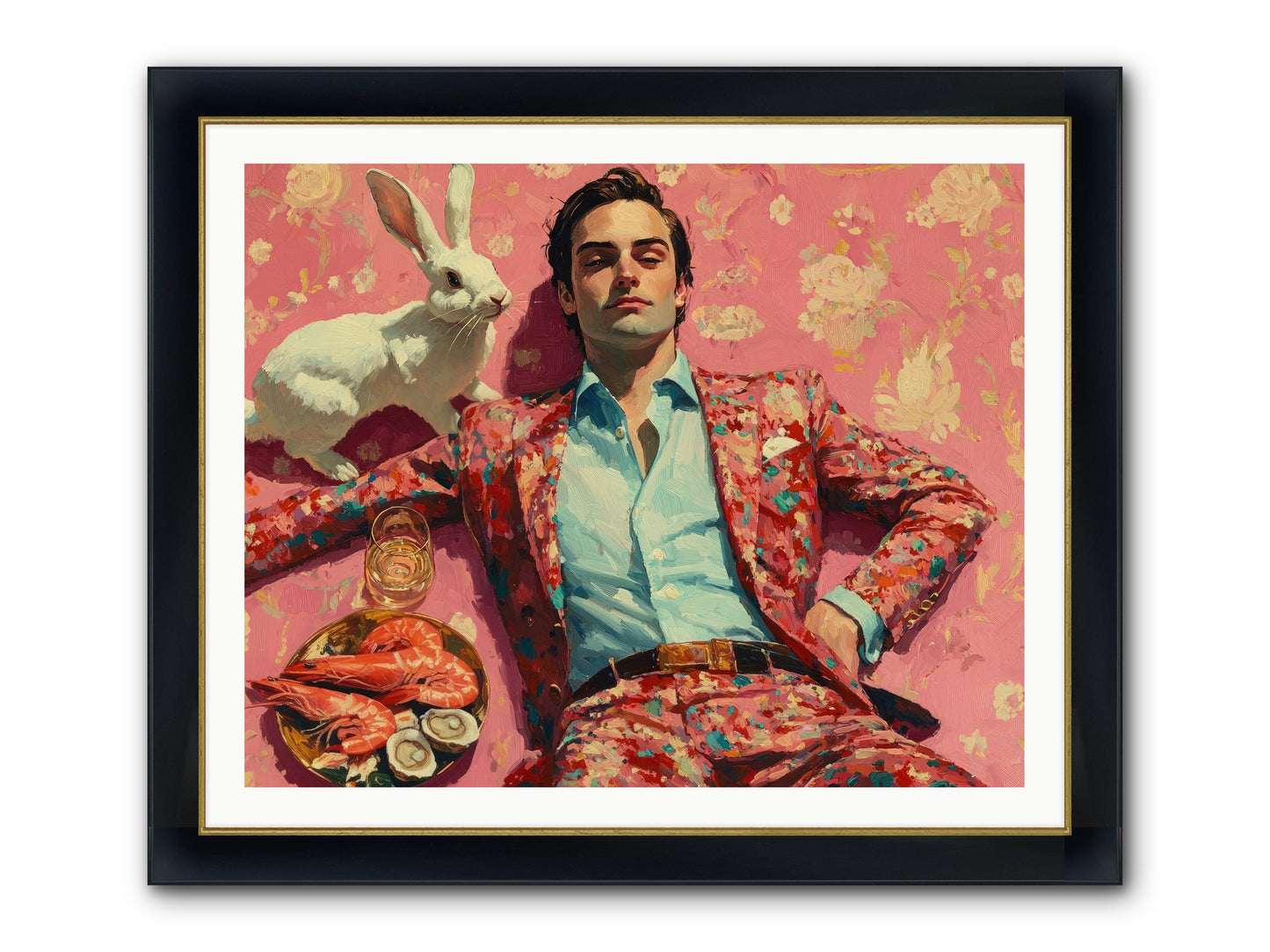 Lord Of Lazy Pleasures Framed Print - Wide Black w/Gold 40x32