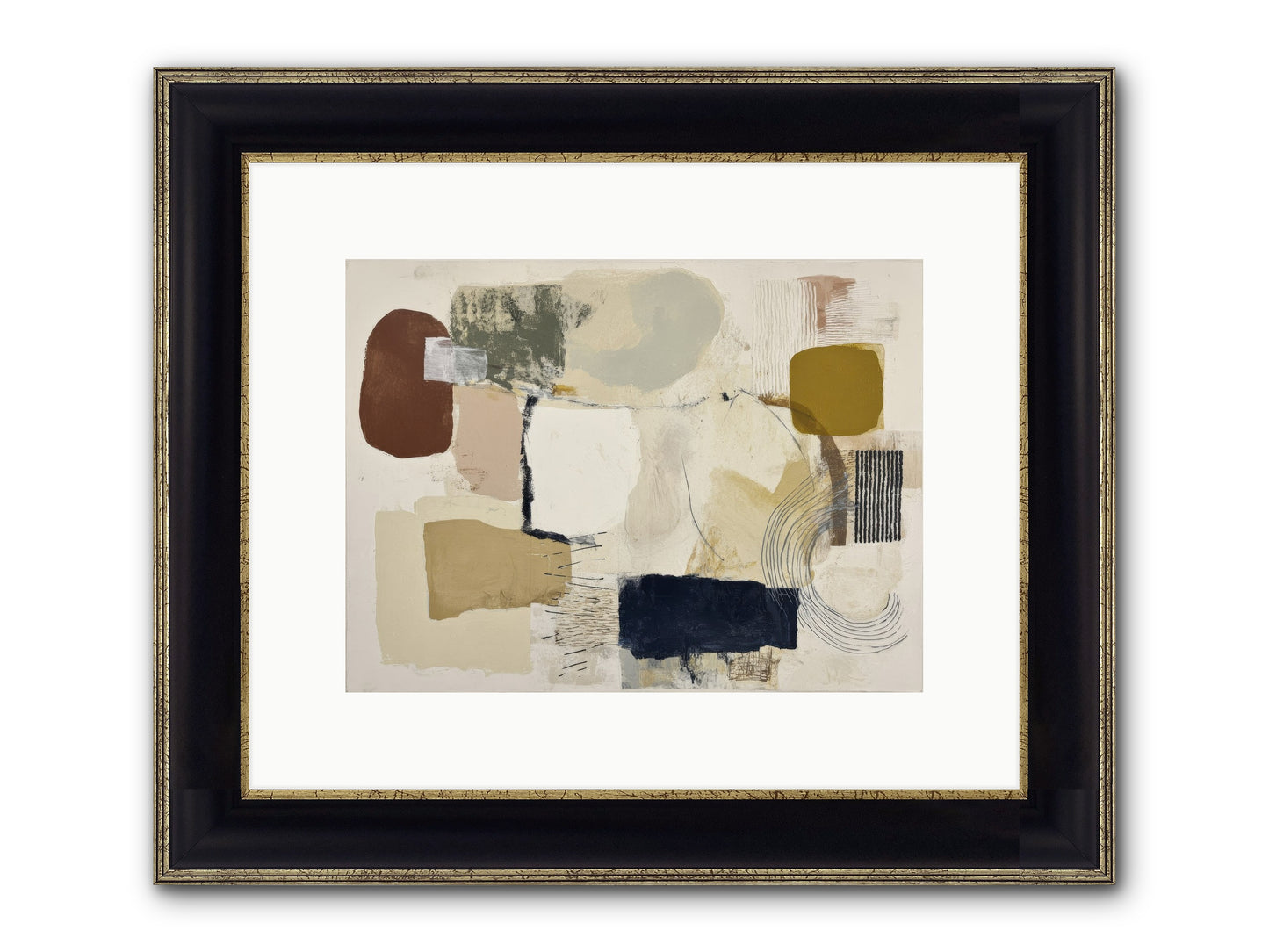 Lost Language Framed Print - Black & Gold 12x9