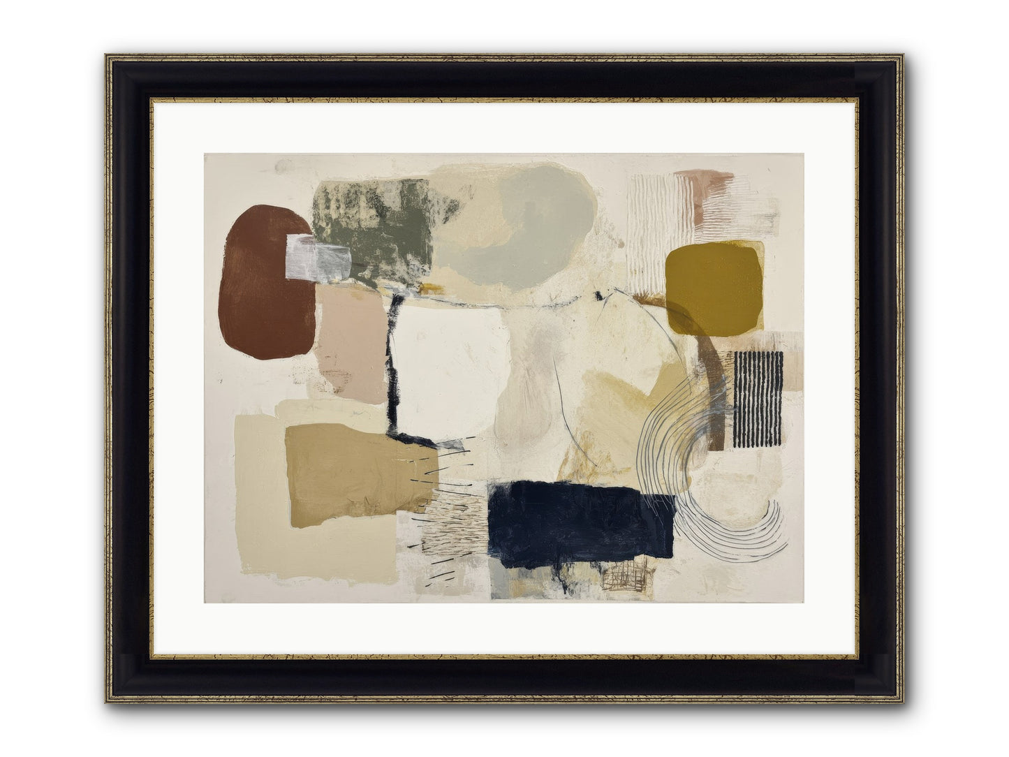 Lost Language Framed Print - Black & Gold 24x18
