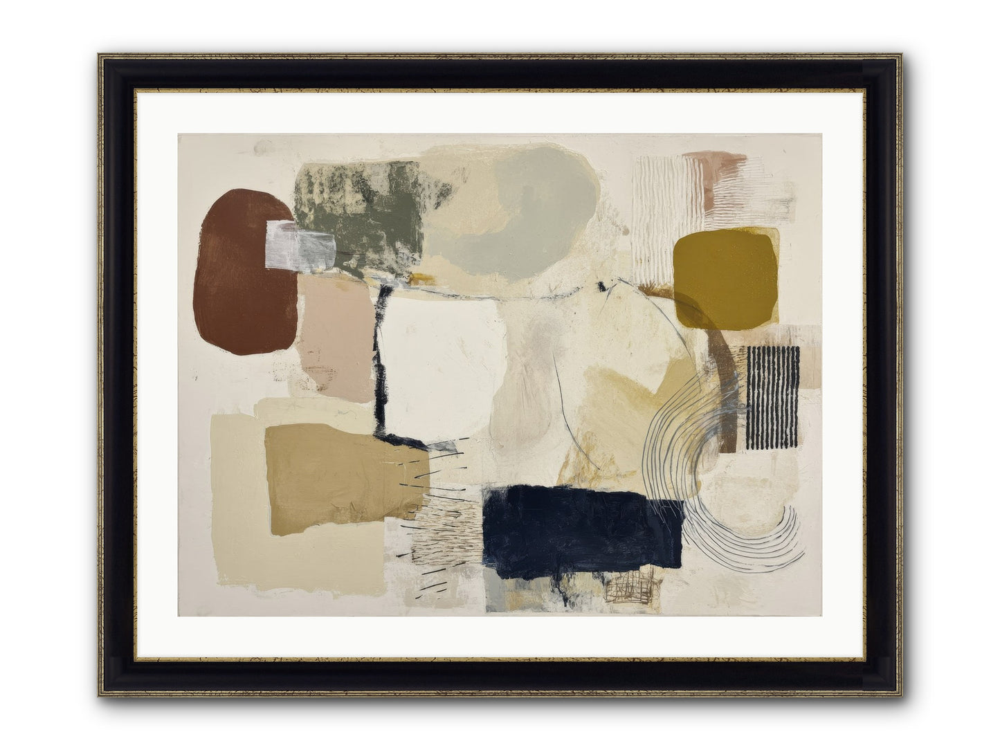 Lost Language Framed Print - Black & Gold 32x24