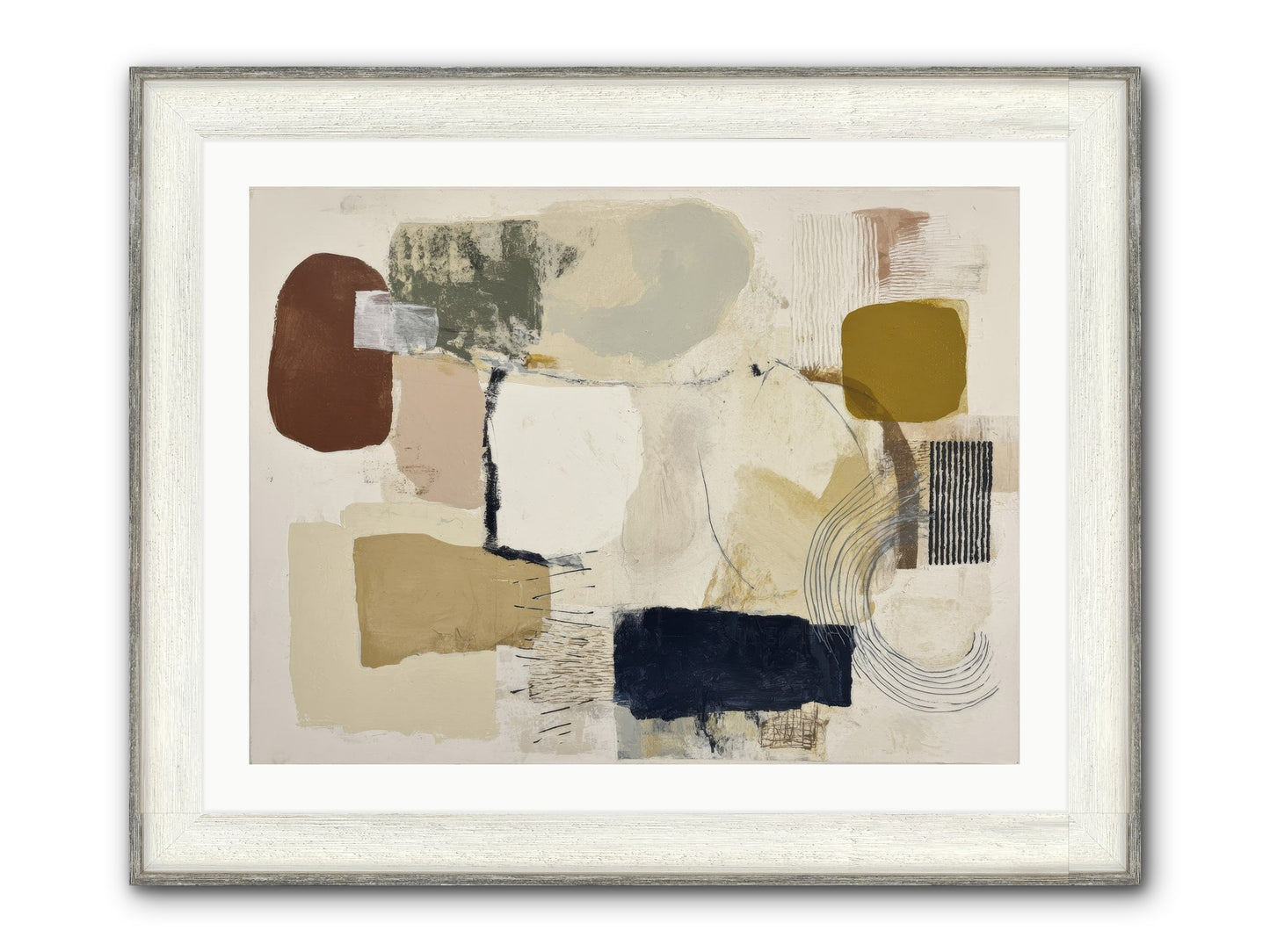 Lost Language Framed Print - Driftwood White 32x24