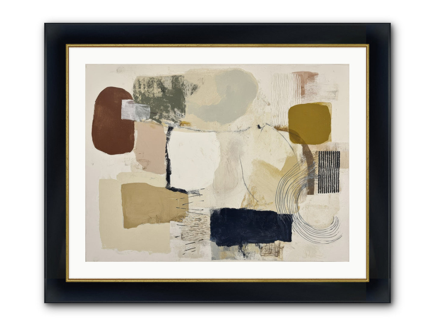 Lost Language Framed Print - Wide Black w/Gold 32x24