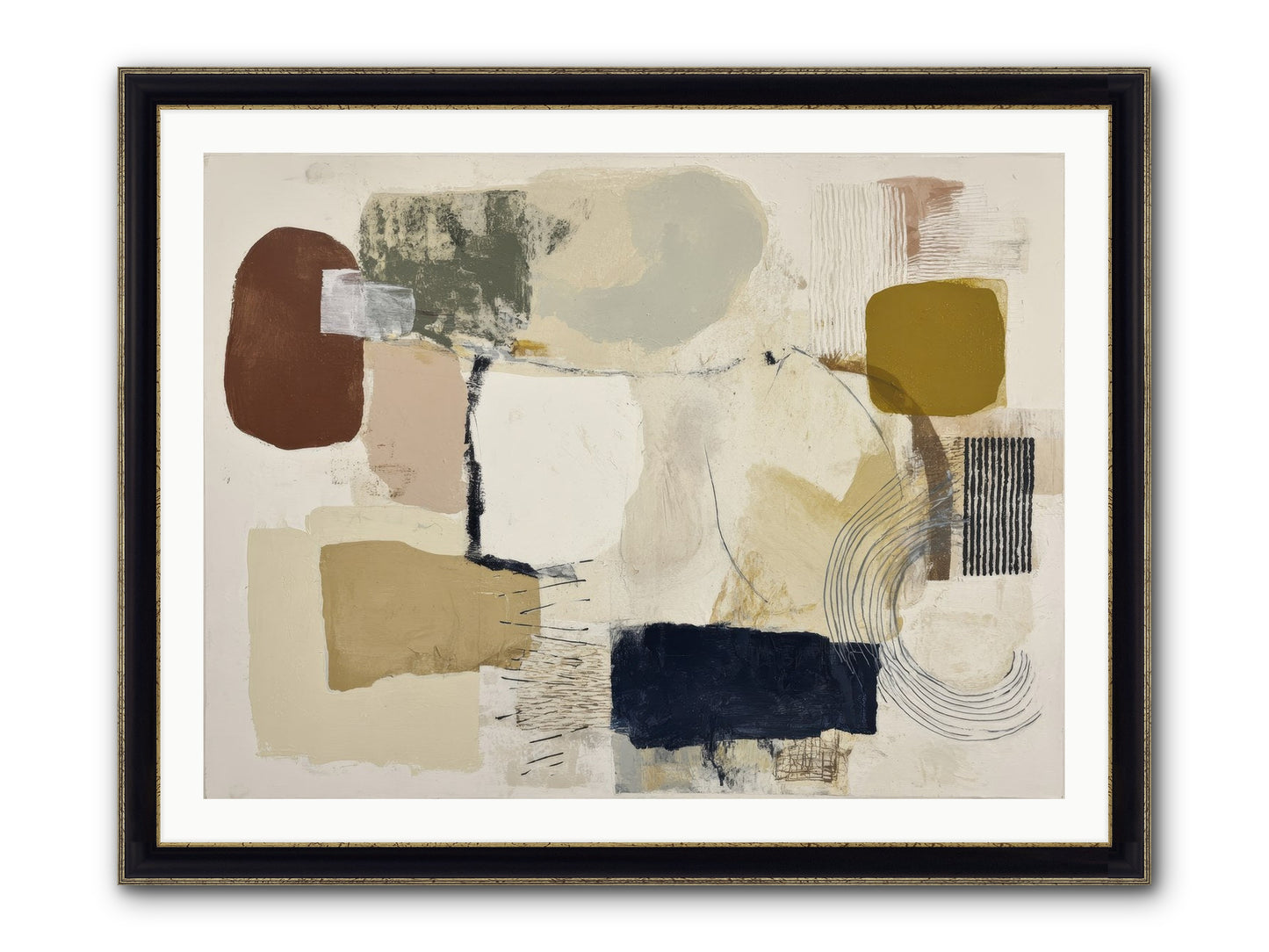 Lost Language Framed Print - Black & Gold 40x30