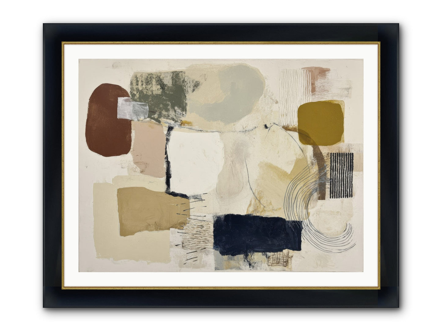 Lost Language Framed Print - Wide Black w/Gold 40x30