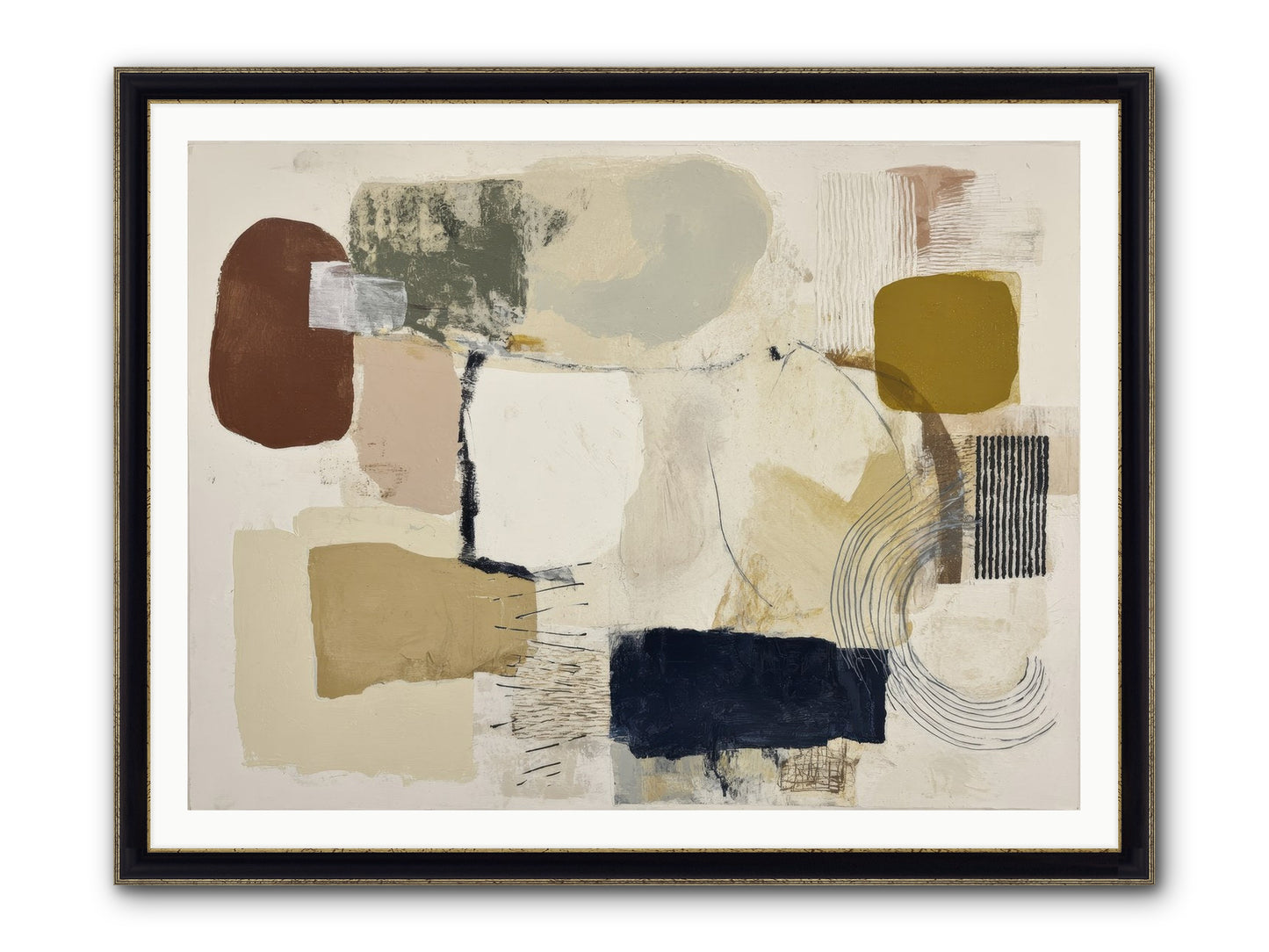 Lost Language Framed Print - Black & Gold 48x36
