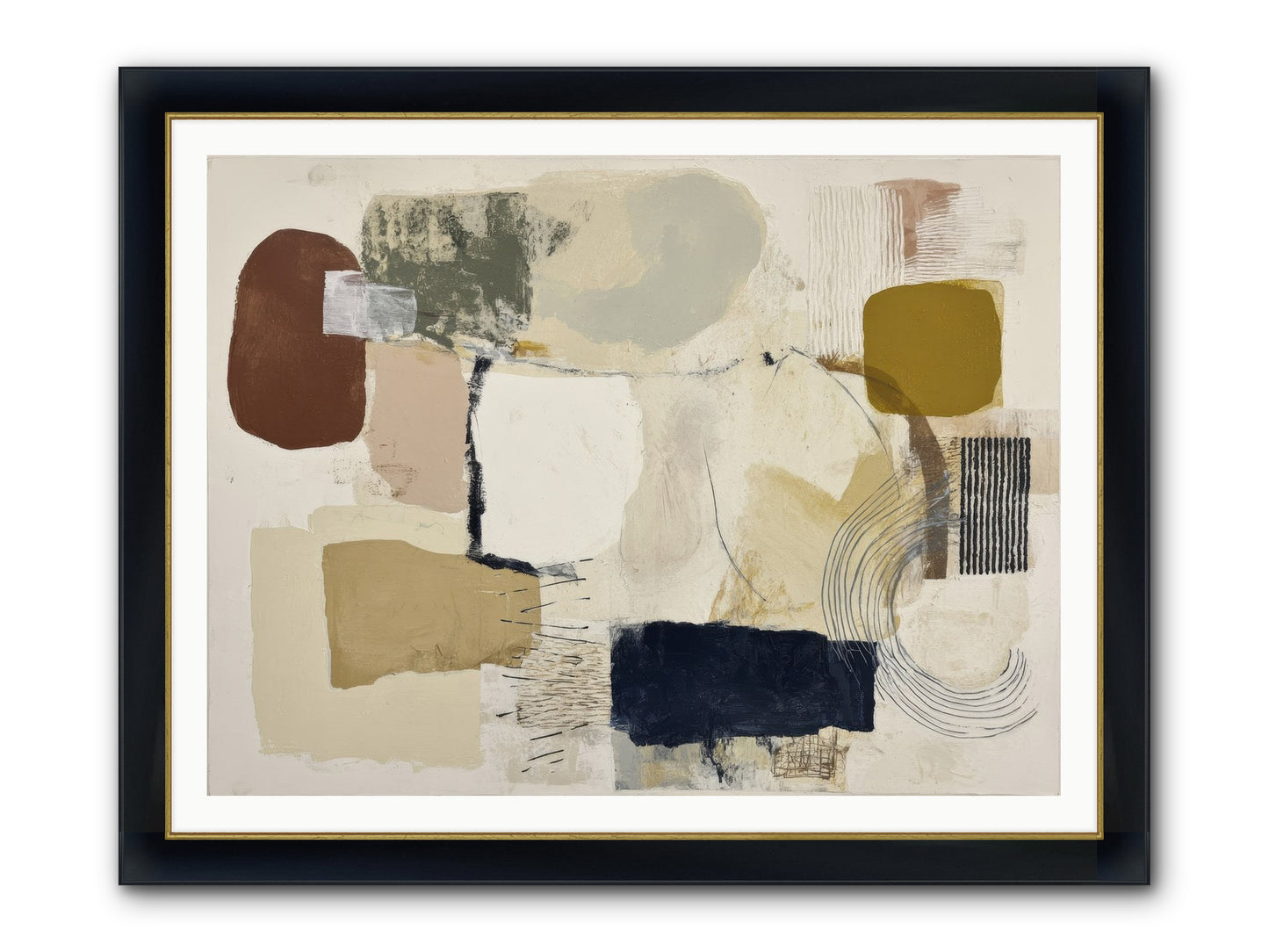 Lost Language Framed Print - Wide Black w/Gold 48x36