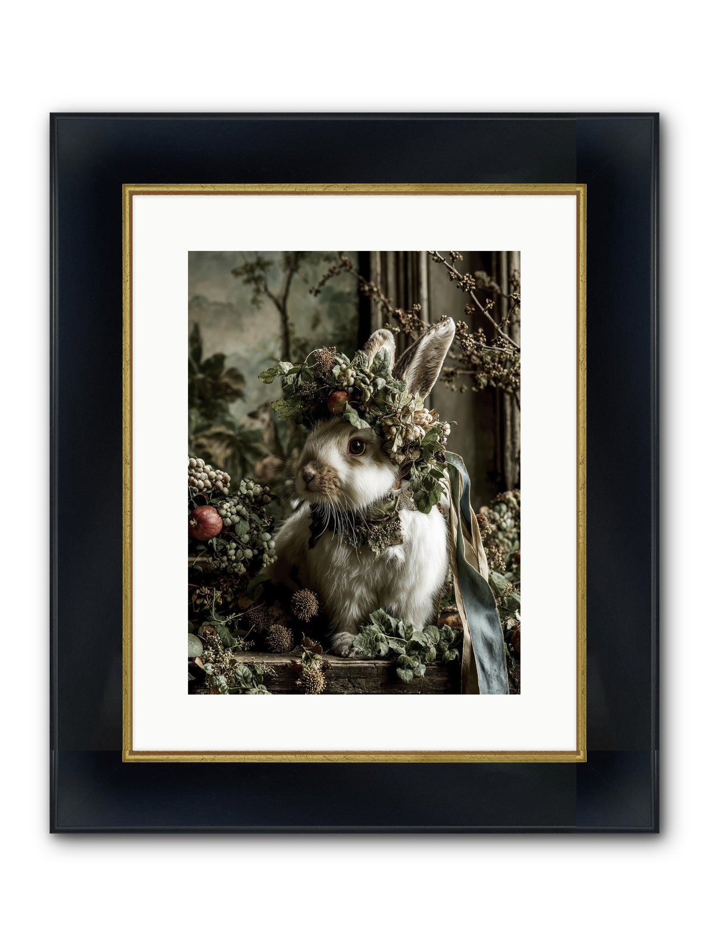 Louvale Framed Print - Wide Black w/Gold 12x16