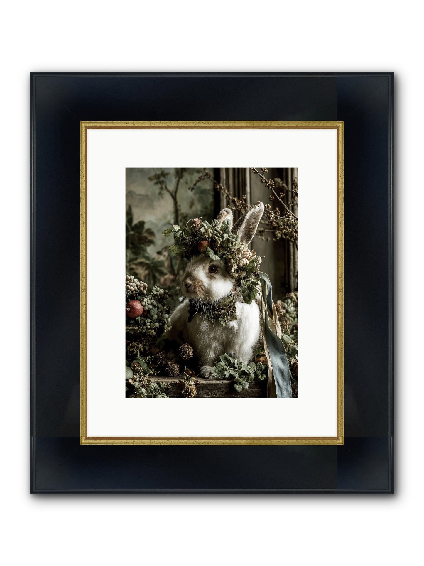 Louvale Framed Print - Wide Black w/Gold 9x12