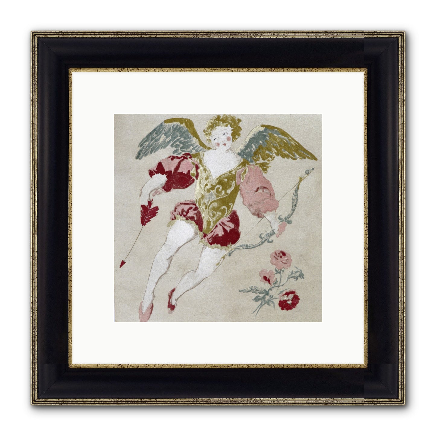 Love Blooms Wild Framed Print - Black & Gold 10x10