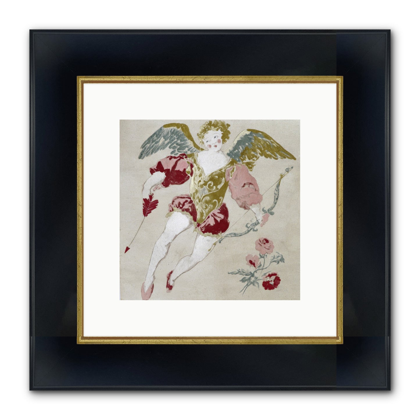 Love Blooms Wild Framed Print - Wide Black w/Gold 10x10