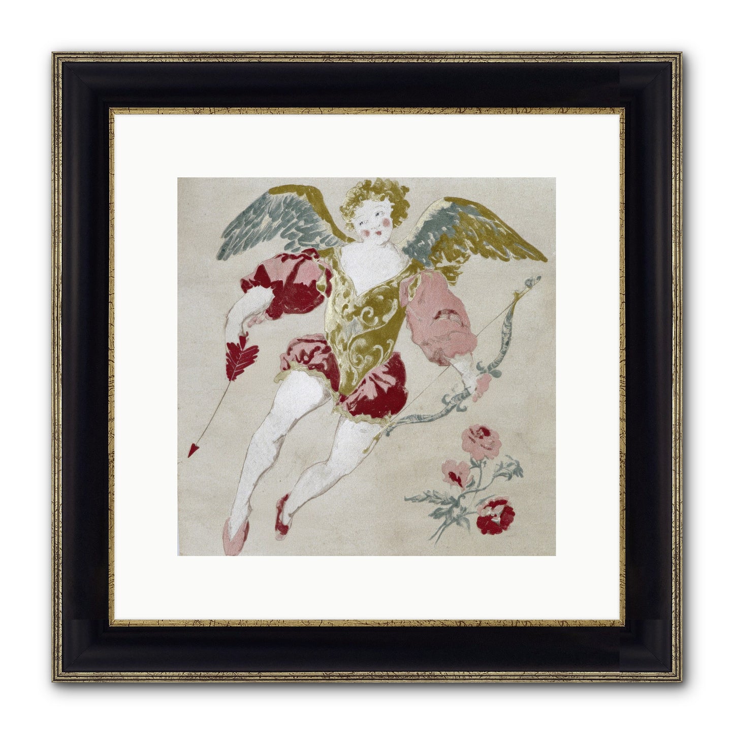 Love Blooms Wild Framed Print - Black & Gold 12x12