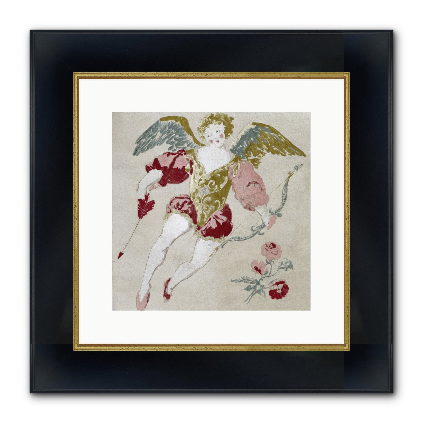 Love Blooms Wild Framed Print - Wide Black w/Gold 12x12