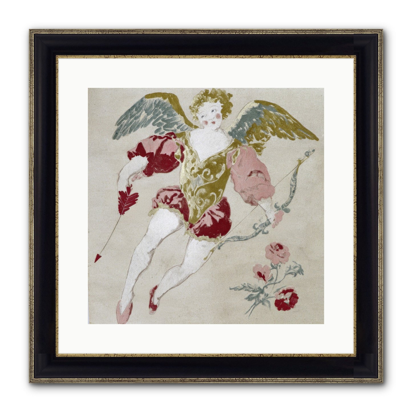 Love Blooms Wild Framed Print - Black & Gold 16x16