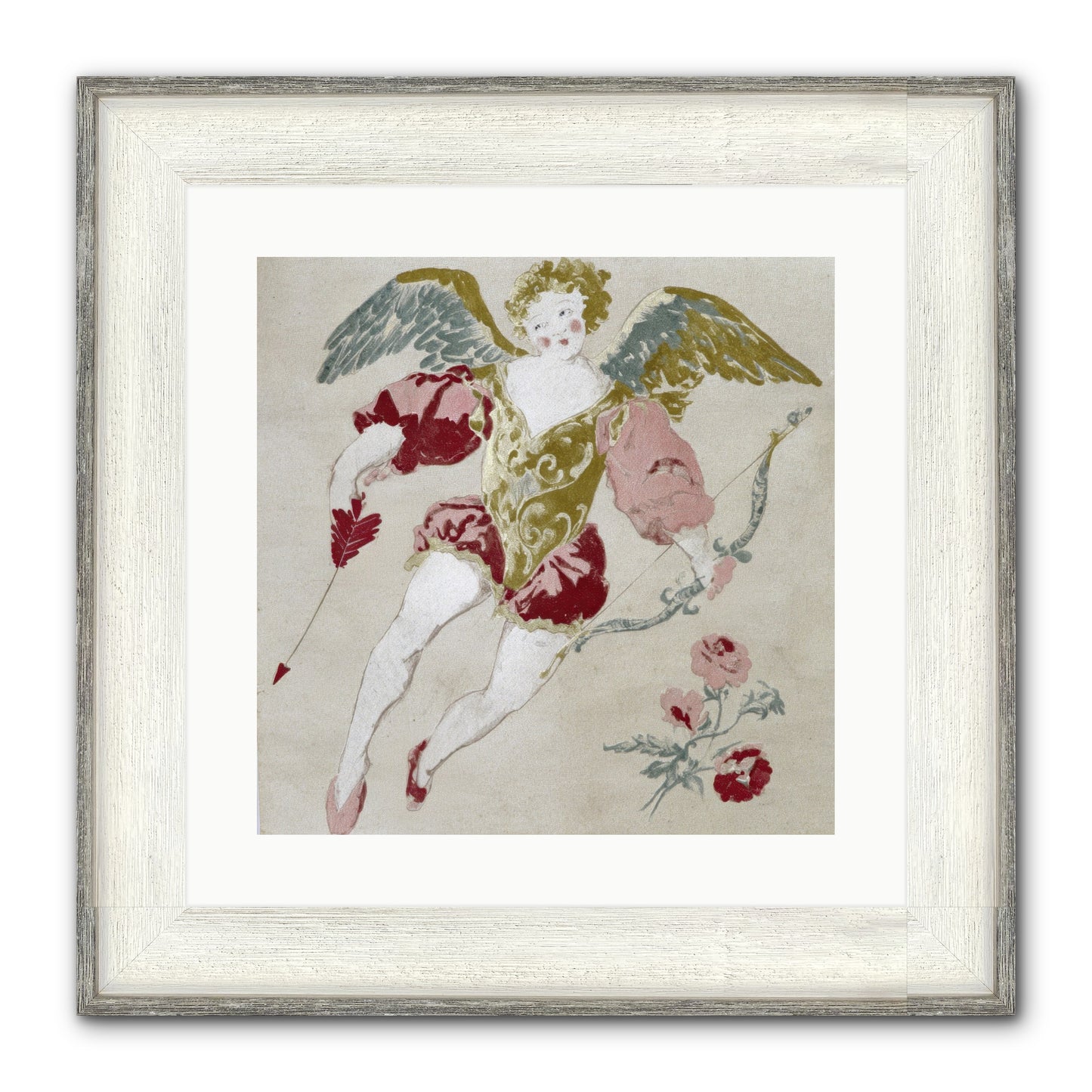 Love Blooms Wild Framed Print - Driftwood White 16x16