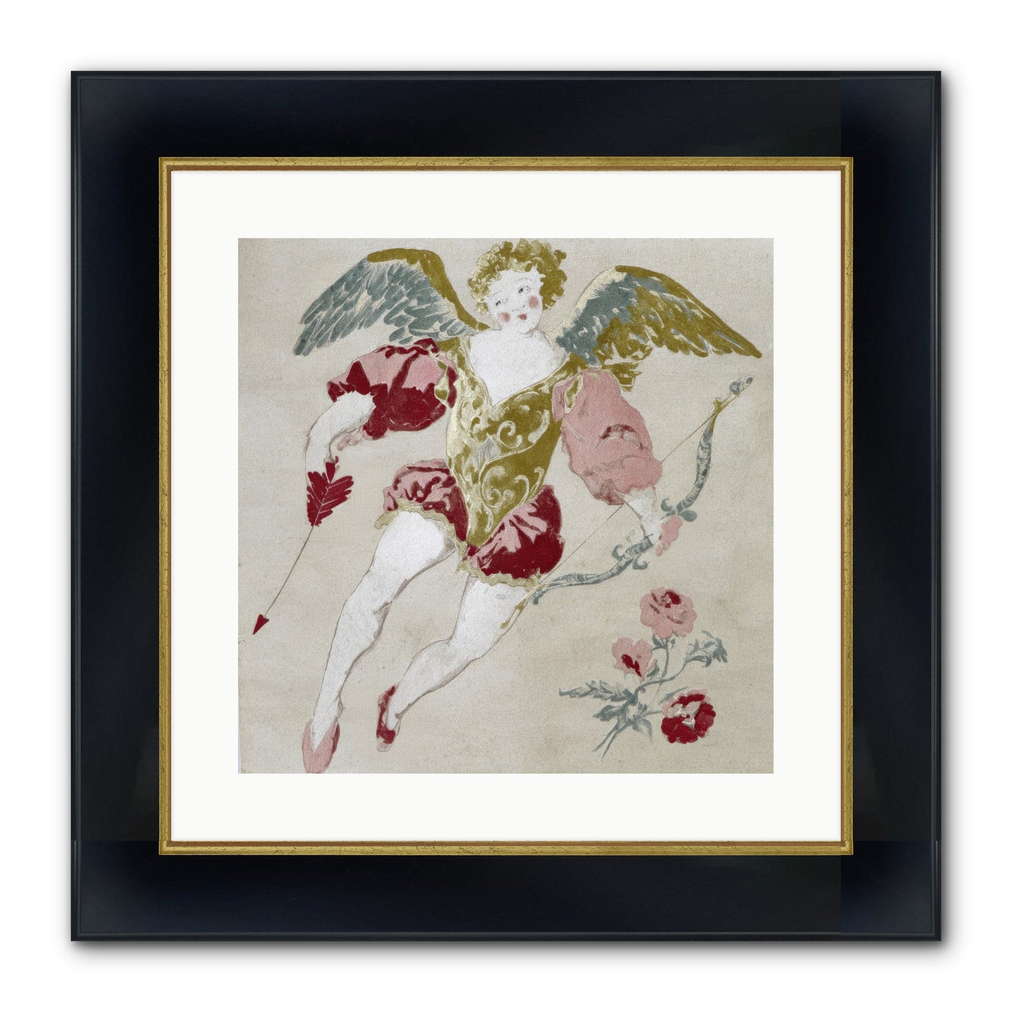 Love Blooms Wild Framed Print - Wide Black w/Gold 16x16
