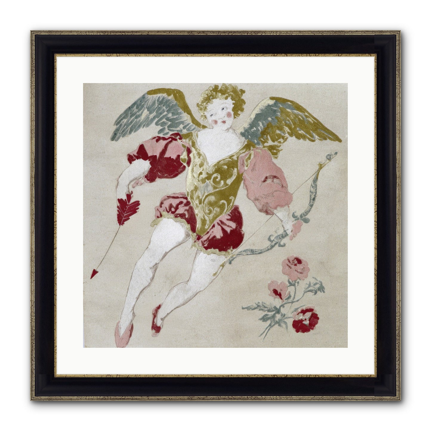 Love Blooms Wild Framed Print - Black & Gold 20x20