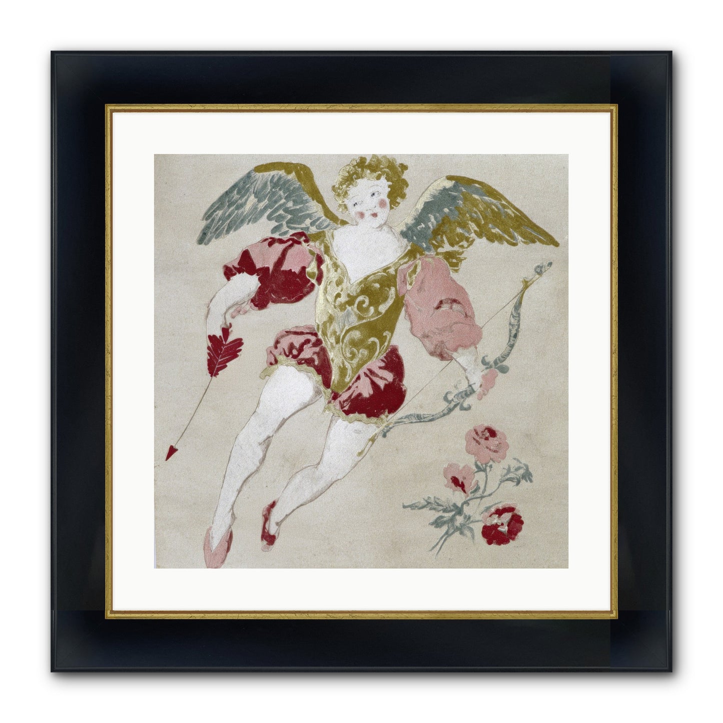 Love Blooms Wild Framed Print - Wide Black w/Gold 20x20