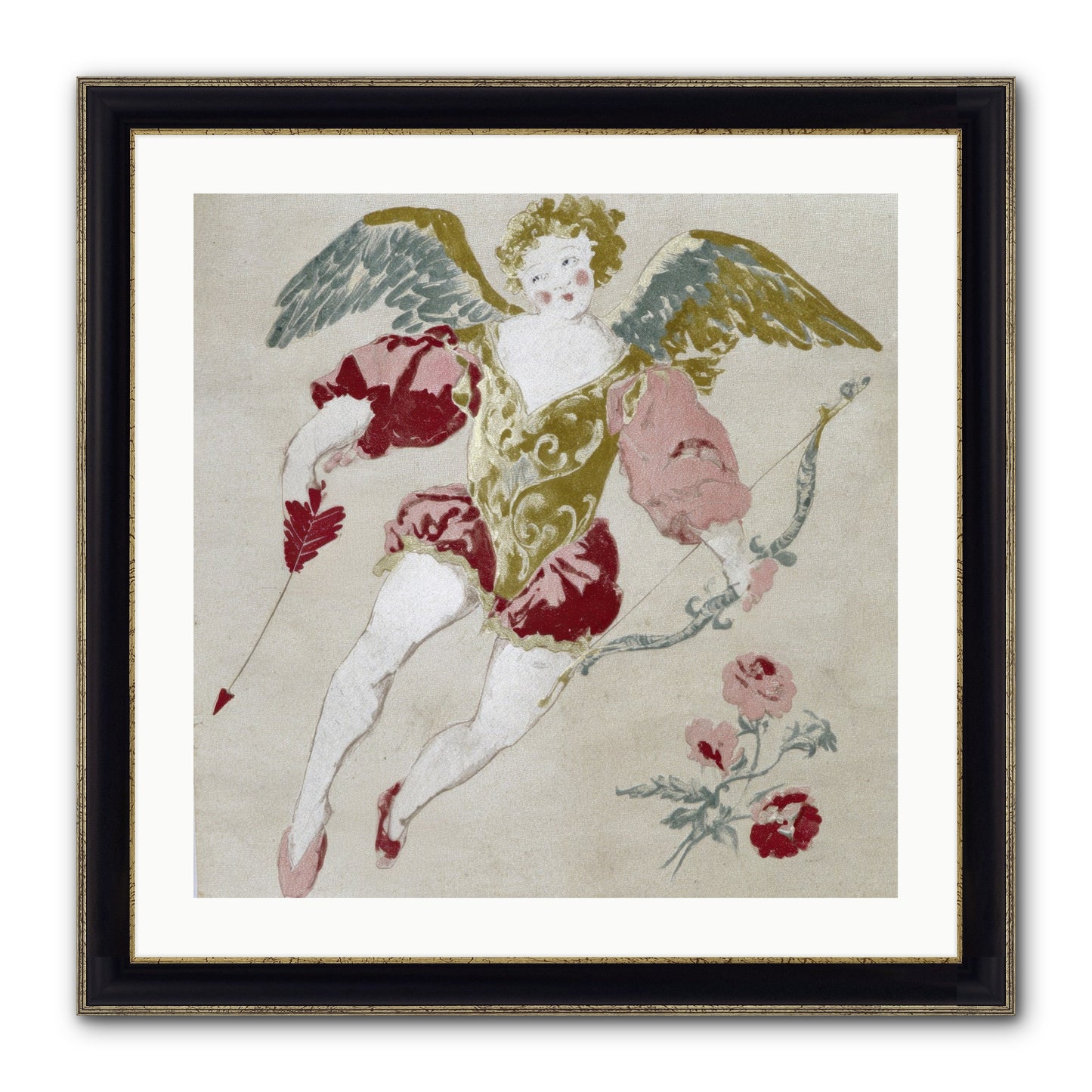 Love Blooms Wild Framed Print - Black & Gold 24x24