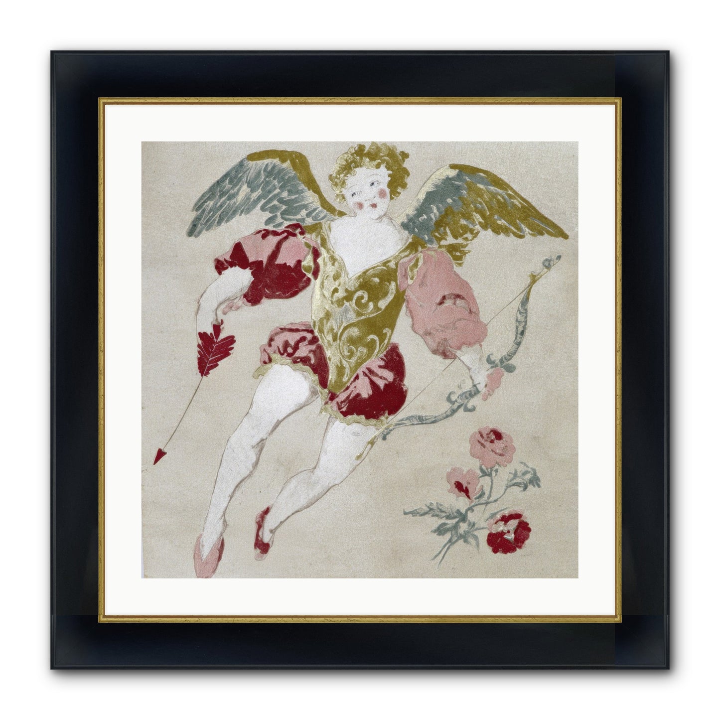 Love Blooms Wild Framed Print - Wide Black w/Gold 24x24
